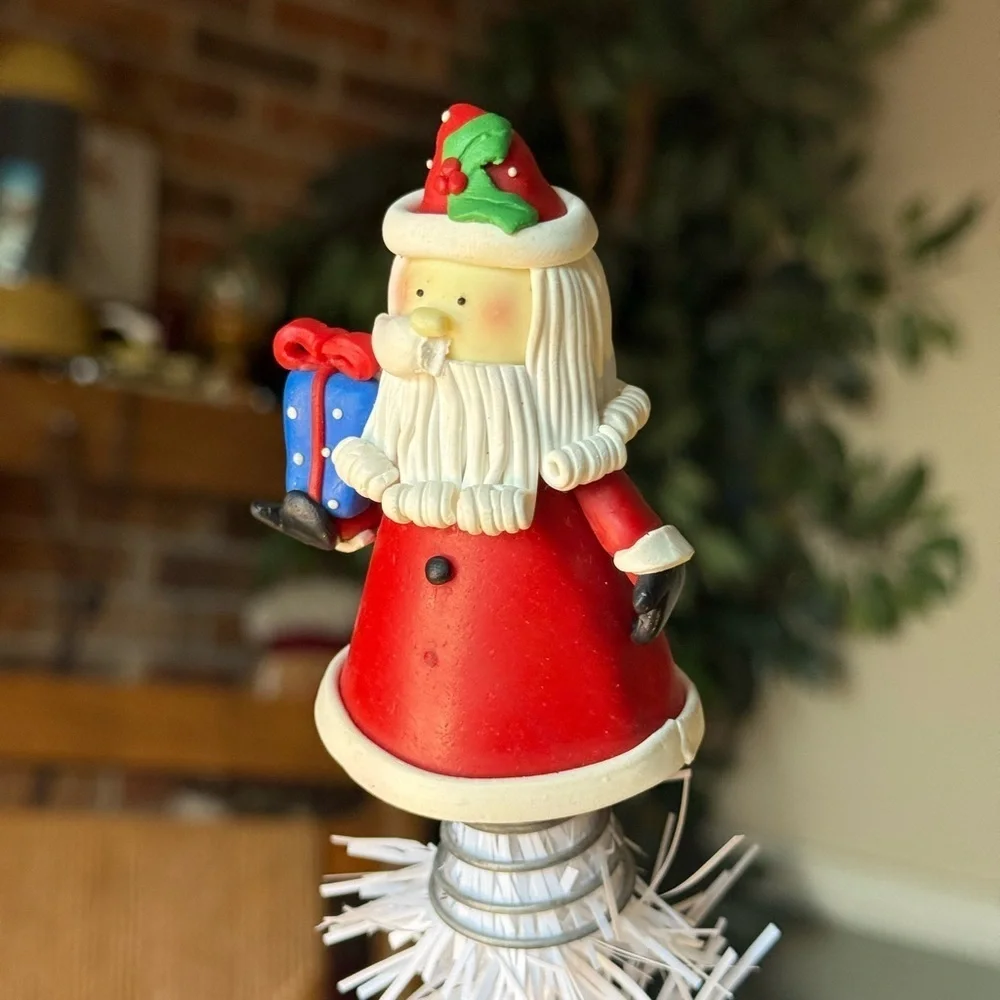 Festive Santa Tree Topper - Red and Blue